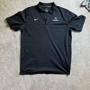 Vanderbilt Nike dry fit Black Polo with Gold Star Logo